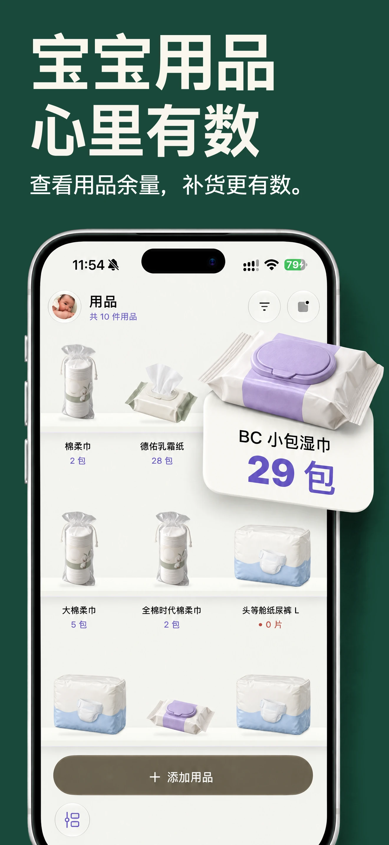 Cali 宝宝用品管理与用量记录